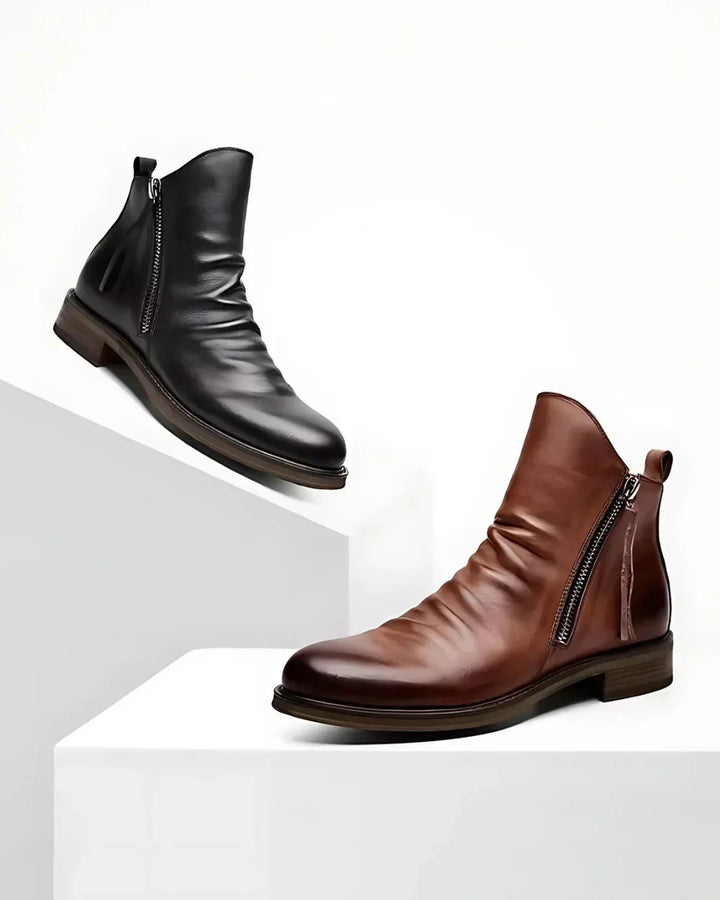 Leonardo™ - Side Zip Leather Ankle Boots