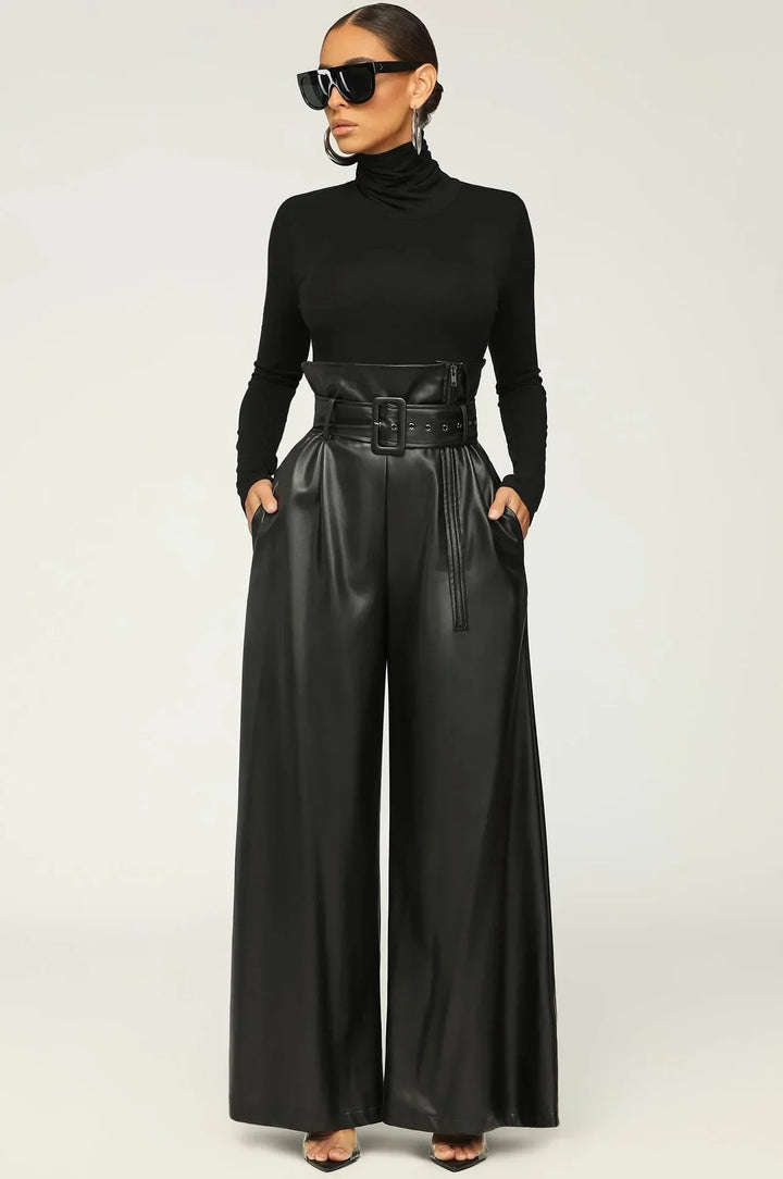 DILA - HIGH WAIST TROUSERS WITH BELT