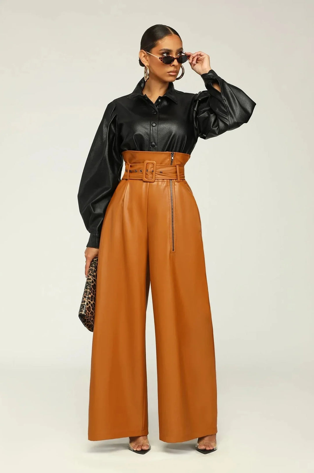 DILA - HIGH WAIST TROUSERS WITH BELT