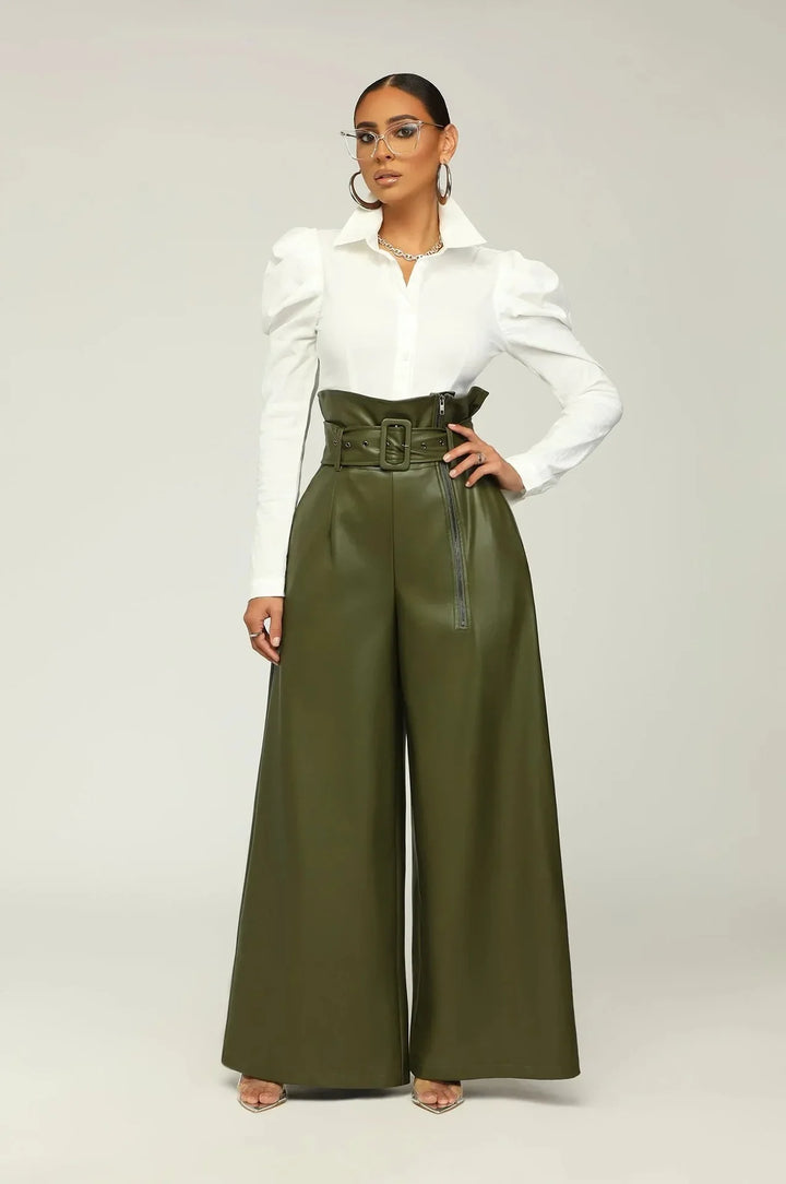 DILA - HIGH WAIST TROUSERS WITH BELT