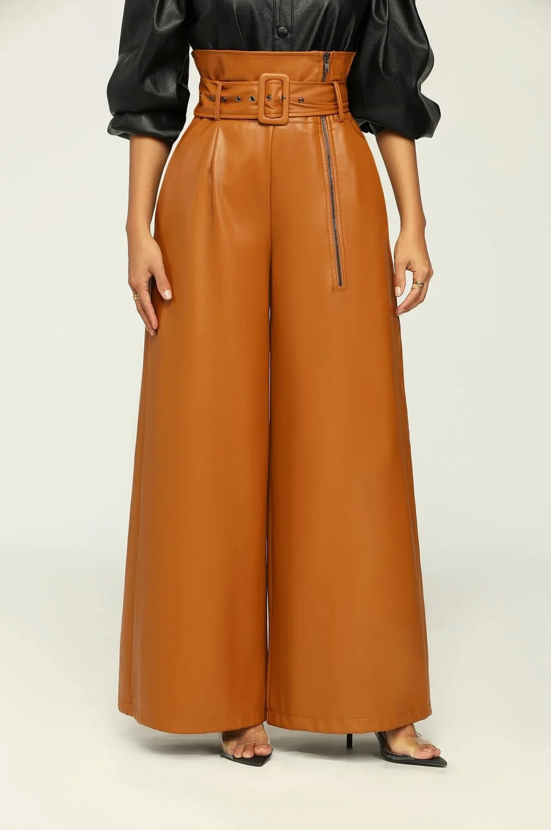 DILA - HIGH WAIST TROUSERS WITH BELT